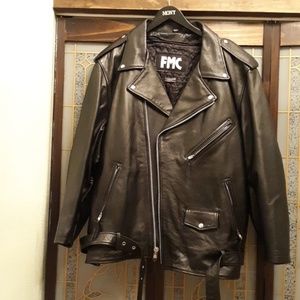 FCC First men size 52T Black Leather  Motorcycle